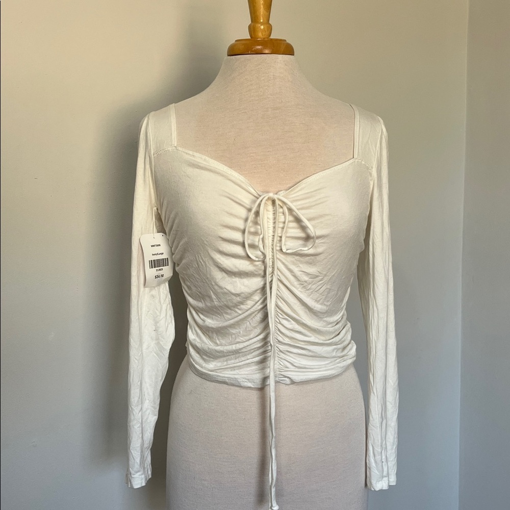 Wasabi and Mint Sweetheart Neckline Rouch Front Tie Top Retail $34! NWT